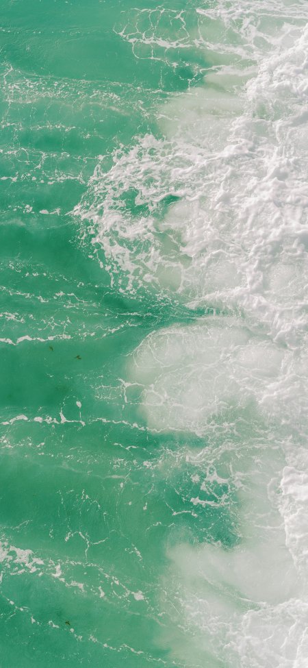 碧海白浪翻涌青绿自然风景手机壁纸