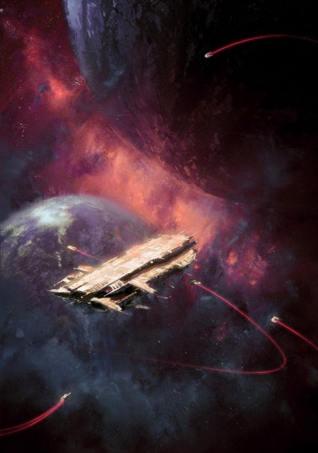 星际战舰穿越星云红紫太空科幻手机壁纸
