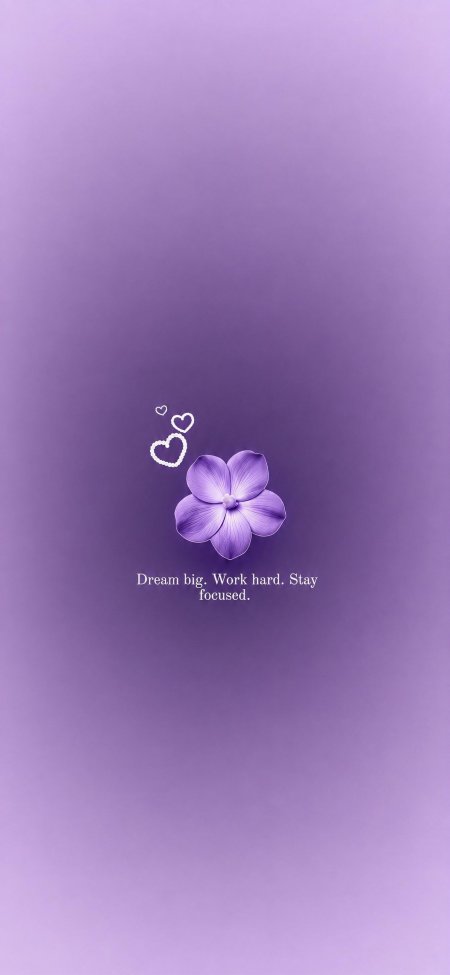 紫色花朵爱心点缀梦幻紫渐变花卉植物手机壁纸
