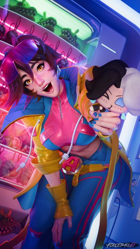 漫威X战警李千欢霓虹抓娃娃机少女动漫手机壁纸
