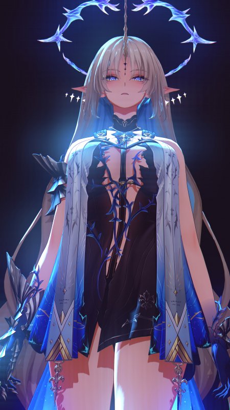 崩坏星穹铁道知更鸟蓝紫光效少女精灵耳动漫手机壁纸