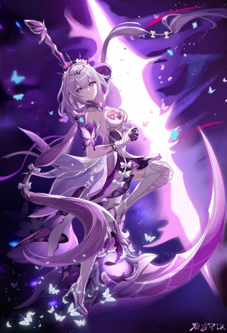 崩坏星穹铁道遐蝶紫发蝴蝶少女动漫手机壁纸