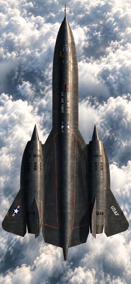 SR71黑鸟侦察机高空飞行暗黑金属军事科技创意手机壁纸