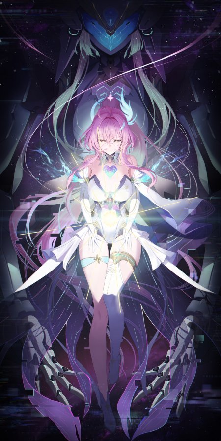 崩坏星穹铁道科技感粉发战斗少女手机壁纸