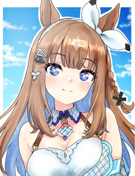 超人气赛马娘角色无声铃子蓝白蝴蝶结少女甜美粉色动漫手机壁纸