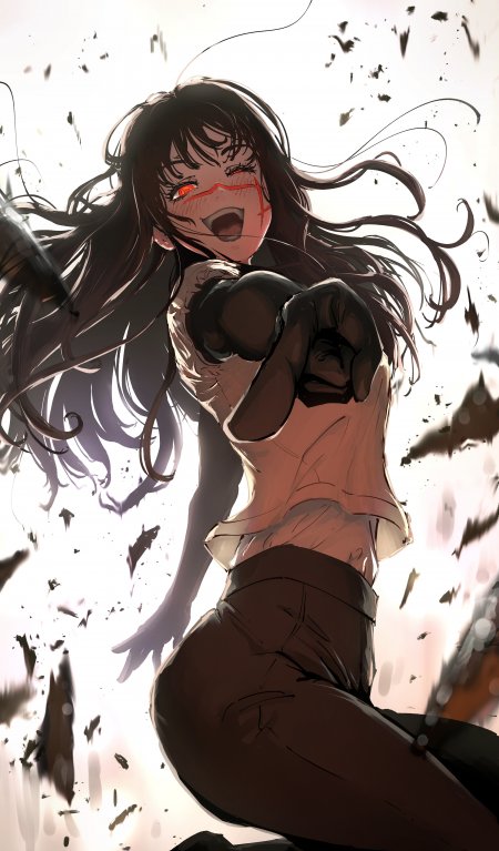 电锯人三鹰朝（战争恶魔）狂笑同人动漫电脑壁纸