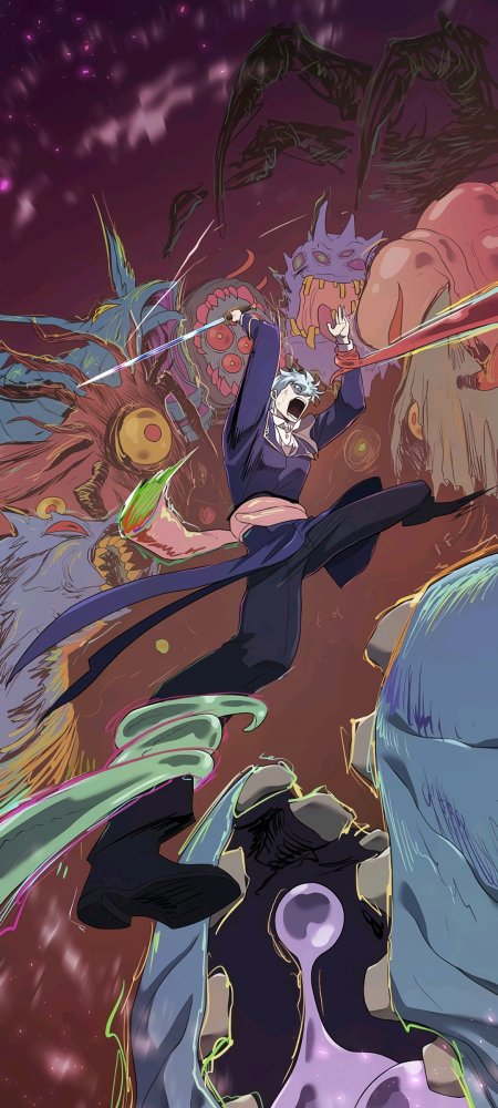 蓝色监狱洁世一在怪物群中战斗同人动漫电脑壁纸