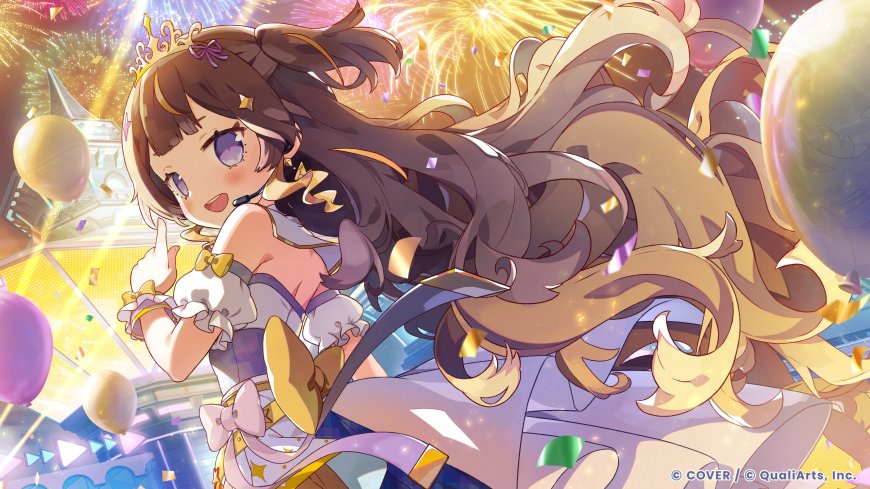 虚拟偶像公主装少女烟花庆典金紫动漫电脑壁纸