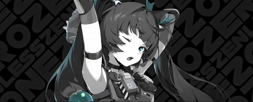 绝区零 青衣黑发蓝瞳少女持械战斗暗灰动漫电脑壁纸