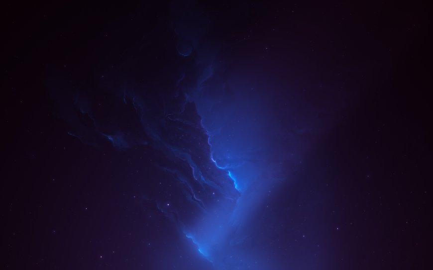 深邃星云蓝紫光晕旋涡暗蓝太空科幻电脑壁纸