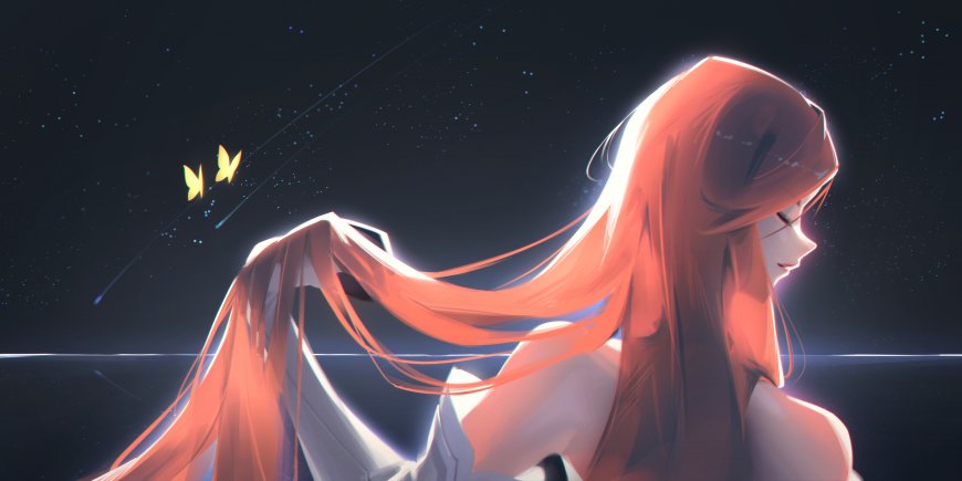 崩坏星穹铁道姬子橙发侧颜星空蝴蝶动漫电脑壁纸