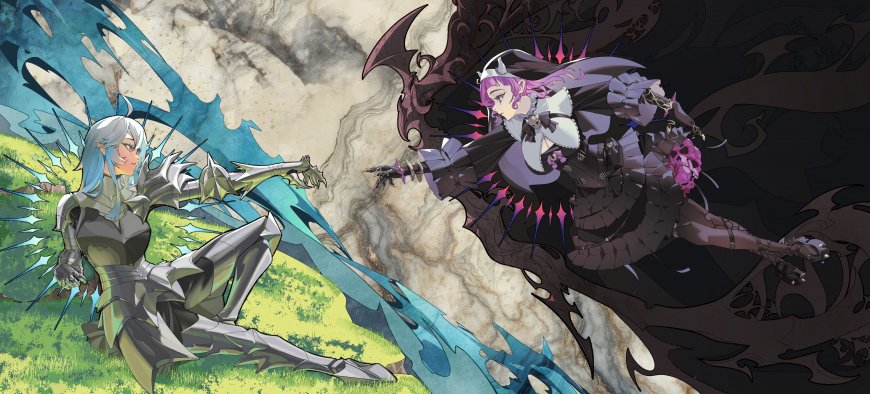 FateGrand Order 布伦希尔德贞德对峙紫黑暗影动漫电脑壁纸