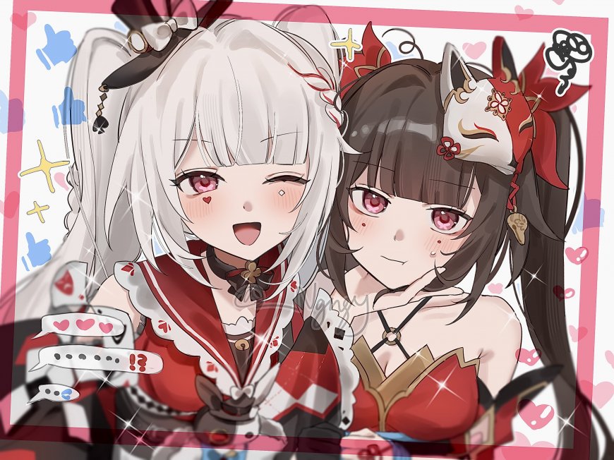 崩坏星穹铁道花火和原神胡桃可爱少女动漫电脑壁纸