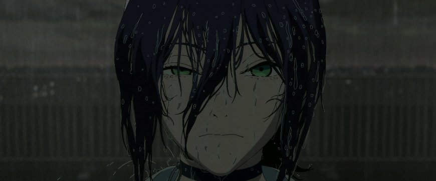 电锯人蕾塞雨中湿发绿眸少女暗灰动漫电脑壁纸