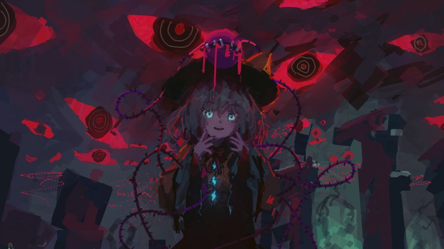 东方Project 古明地恋红瞳荆棘暗紫奇幻动漫电脑壁纸