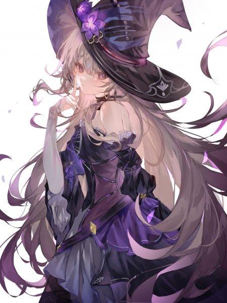 大黑塔崩坏星穹铁道巫师帽少女长发飘逸紫粉动漫手机壁纸