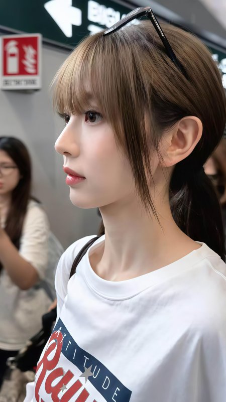田曦薇短发齐刘海白T侧颜清透自然明星大咖手机壁纸