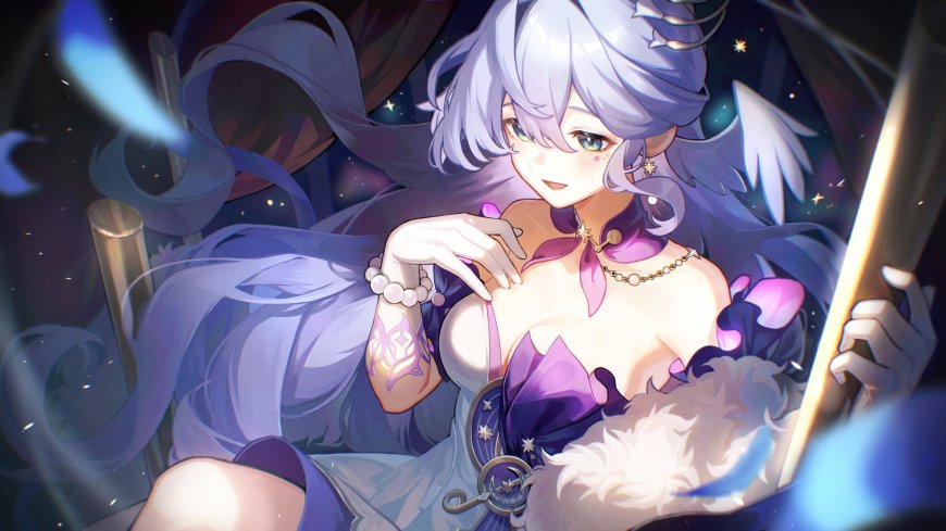 《崩坏星穹铁道》知更鸟银发紫裙星辉背景动漫电脑壁纸
