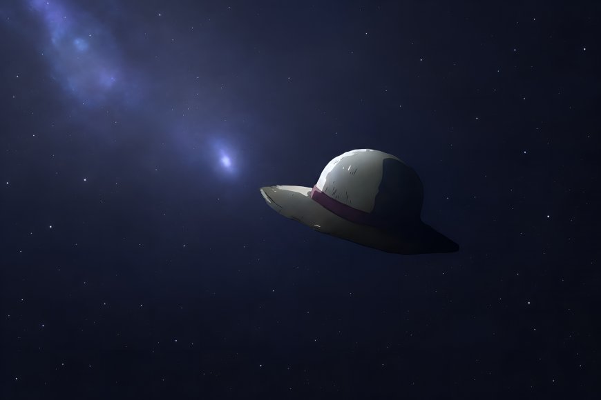 海贼王路飞草帽漂浮星海深蓝太空科幻电脑壁纸