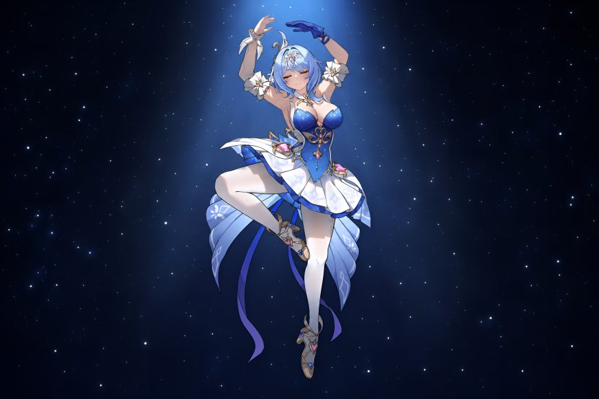 原神奥黛特蓝白礼服星海起舞蓝紫动漫电脑壁纸