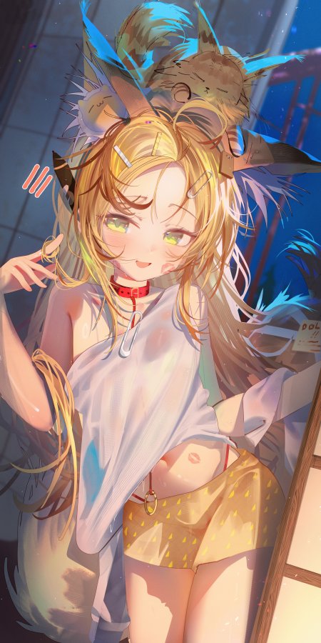 金发兽耳清纯少女居家动漫手机壁纸