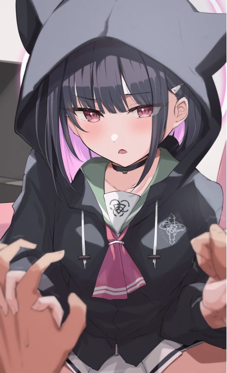 碧蓝档案静山麻衣灰少女粉紫动漫手机壁纸
