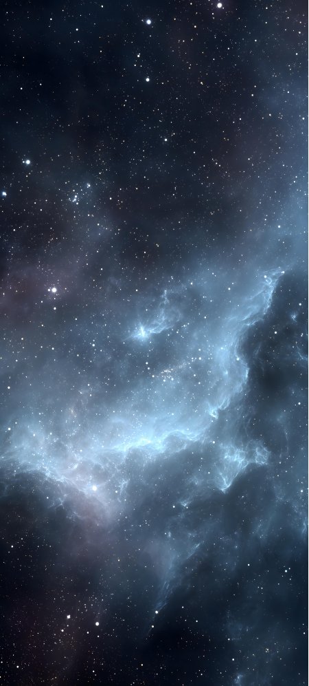 星云旋涡璀璨蓝白暗黑太空科幻手机壁纸