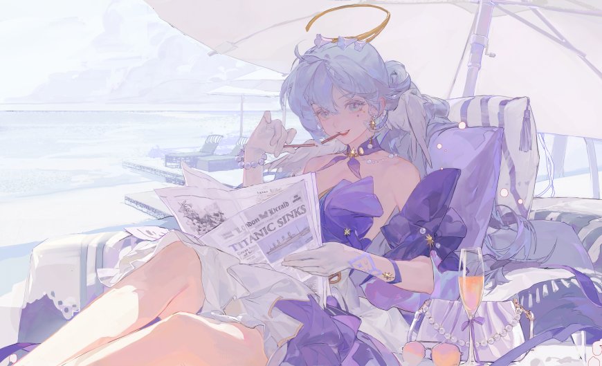崩坏星穹铁道知更鸟蓝发天使少女紫白梦幻动漫电脑壁纸