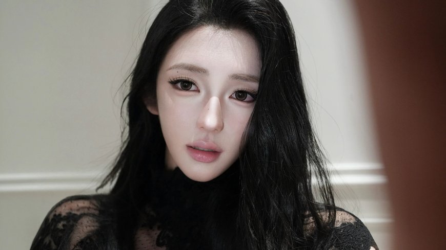 黑发长卷精致妆容美女暗调人物摄影电脑壁纸