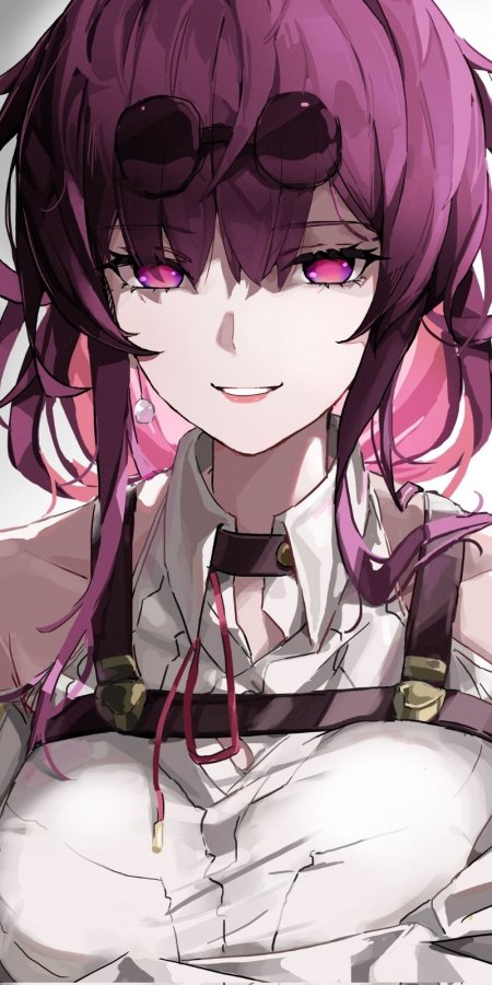 崩坏星穹铁道卡芙卡紫发粉瞳少女微笑动漫手机壁纸