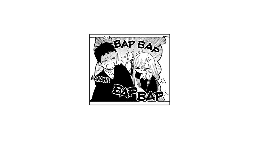 漫画《更衣人偶坠入爱河》男女主角拍手互动黑白插画电脑壁纸