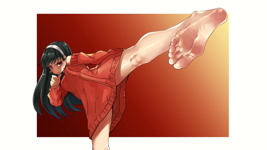 间谍过家家约尔·福杰红衣高踢腿动漫电脑壁纸