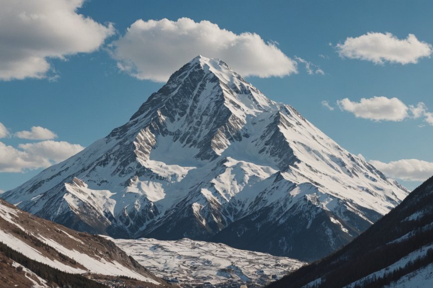 巍峨雪峰耸立云间蓝白自然风景电脑壁纸