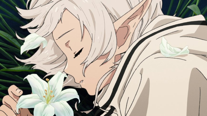 无职转生希露菲叶特银发精灵少女轻嗅白百合青绿动漫电脑壁纸