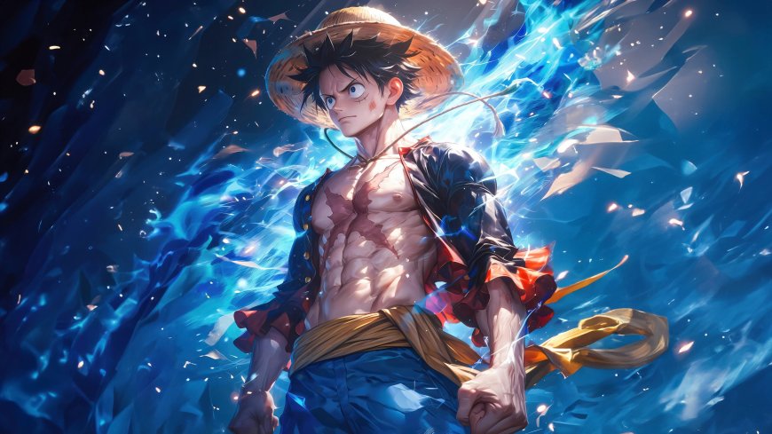 海贼王路飞草帽热血战斗蓝光特效动漫电脑壁纸