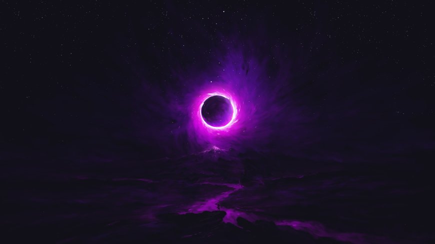 宇宙黑洞漩涡紫光星云神秘暗紫太空科幻电脑壁纸