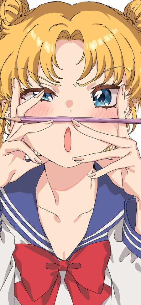 美少女战士月野兔金发双马尾蓝眼红领结动漫手机壁纸