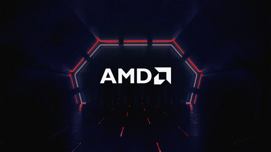 AMD标志科技感隧道红蓝光效暗黑科幻电脑壁纸