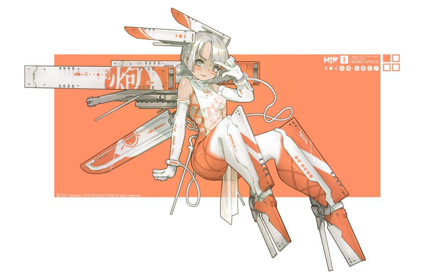 《红方实验 2.0》仕少女银发机械装甲橙白动漫电脑壁纸