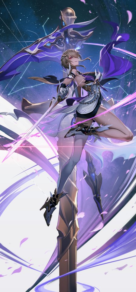原神流浪者须弥沙漠风紫白特效少女动漫手机壁纸