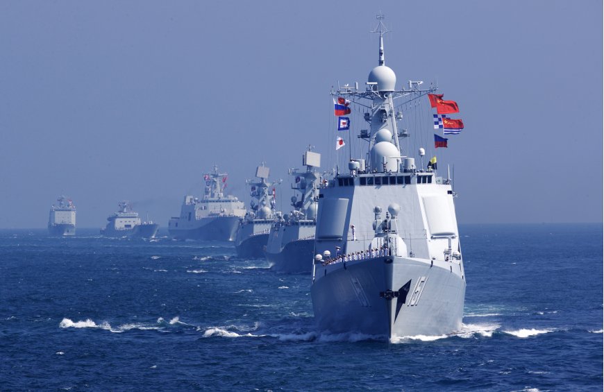 中国海军舰艇编队大海航行深蓝军事科技电脑壁纸