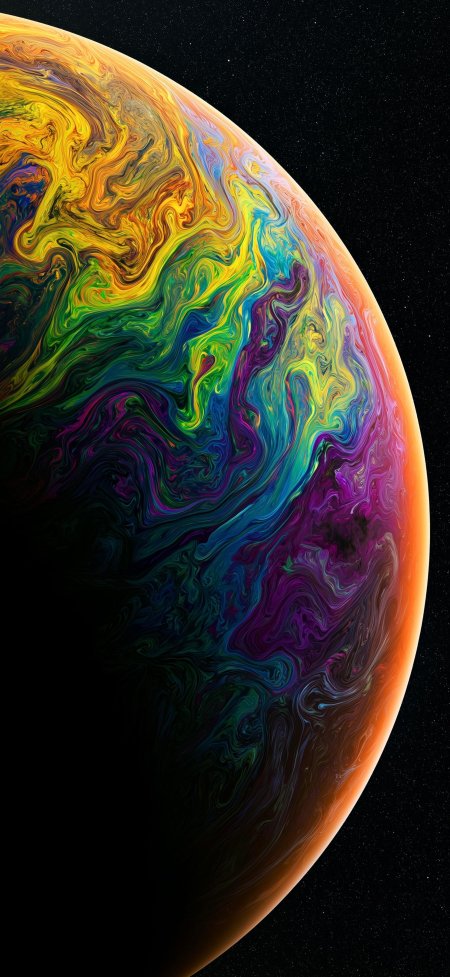 彩虹漩涡星球宇宙星云暗蓝太空科幻手机壁纸