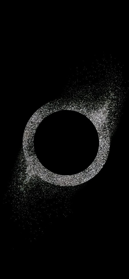 黑洞引力漩涡银白粒子特效暗黑太空科幻手机壁纸