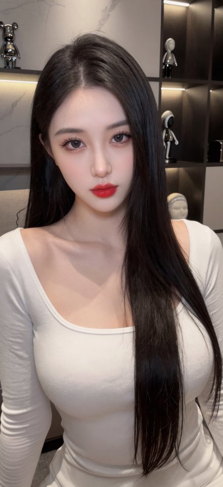 长发红唇白衫美女暖调人物摄影手机壁纸