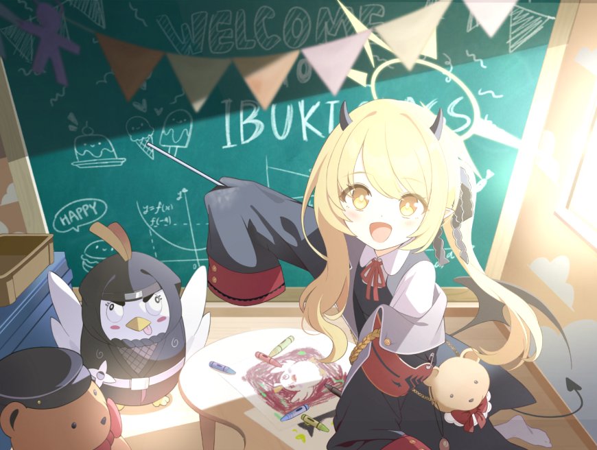 鬼方佳代子少女教室绘画暖黄动漫电脑壁纸
