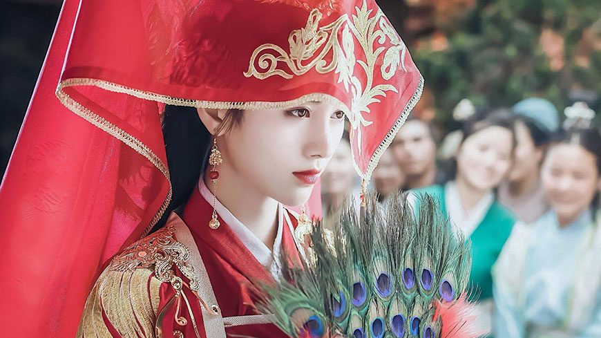 中式婚礼美女出嫁红盖头精选壁纸