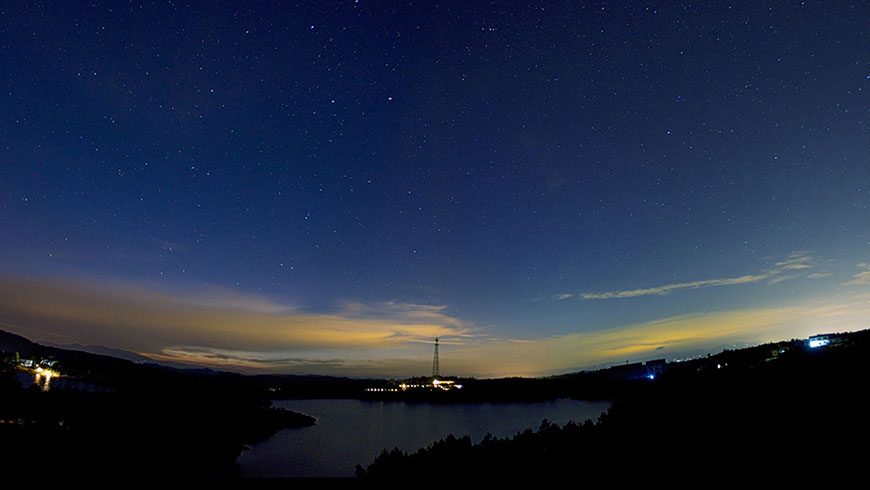 广角星空夜景傍晚风景壁纸