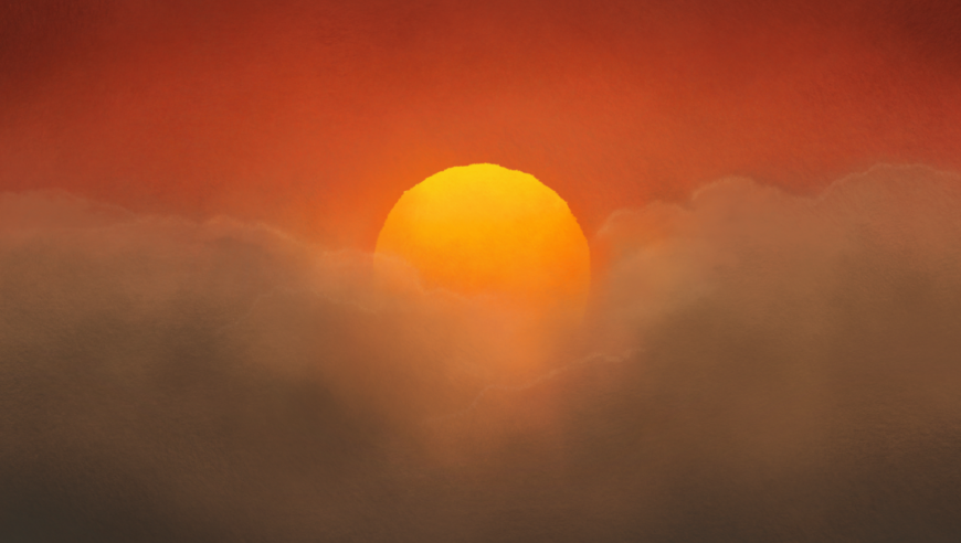 夕阳风景唯美插画电脑壁纸